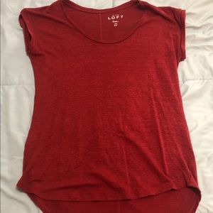 Cap sleeve red t-shirt | Ann Taylor LOFT